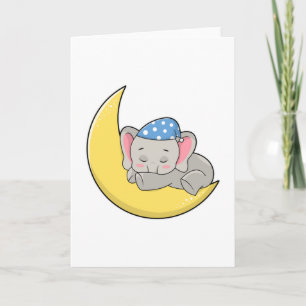 Elephant at Sleeping with Sleeping mask Card