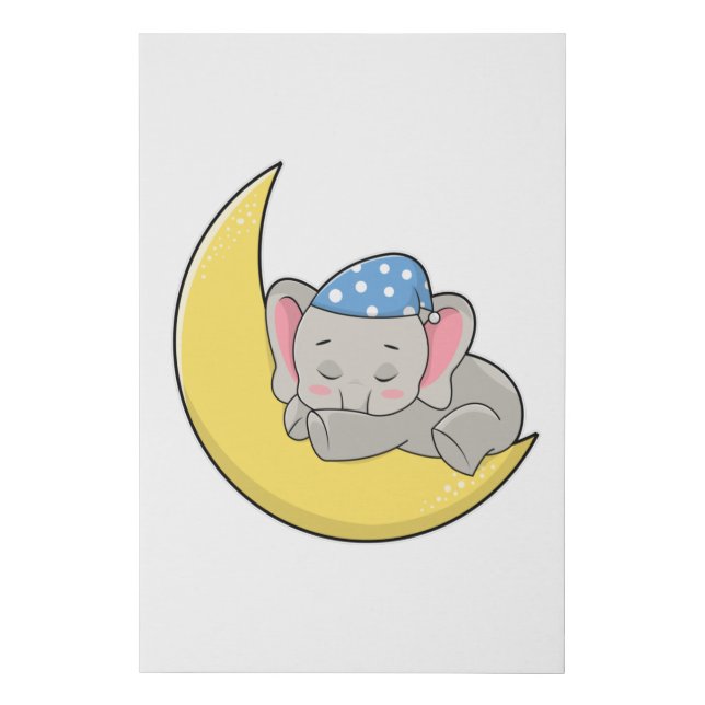 Elephant at Sleeping with Sleeping mask Faux Canvas Print (Front)