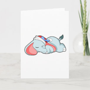 Elephant at Sleeping with Sleepyhead Card