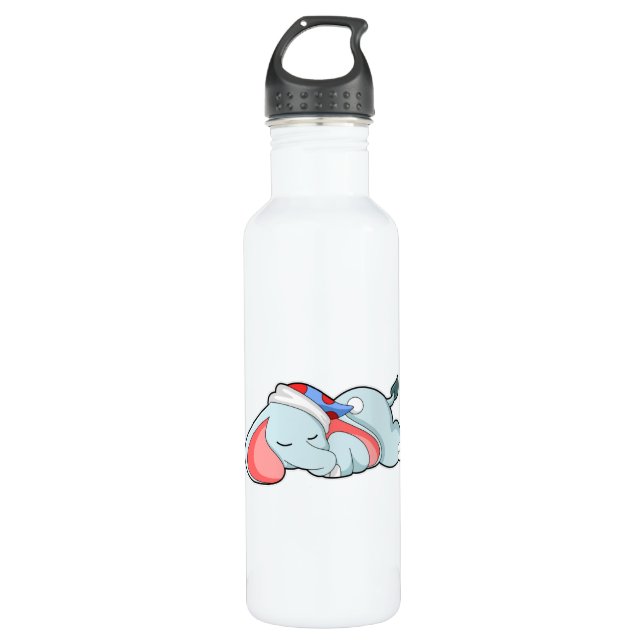 Elephant at Sleeping with Sleepyhead Stainless Steel Water Bottle (Front)