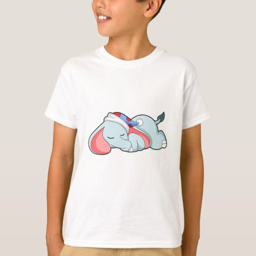 Elephant at Sleeping with Sleepyhead T_Shirt