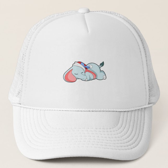 Elephant at Sleeping with Sleepyhead Trucker Hat (Front)