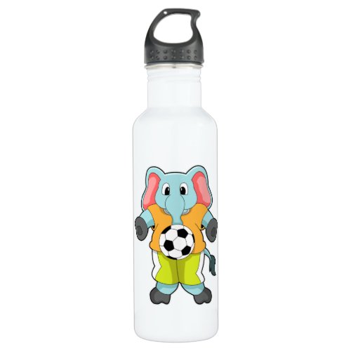 Elephant at Soccer Sports Stainless Steel Water Bottle