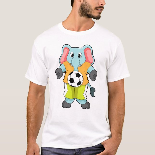 Elephant at Soccer Sports T-Shirt (Front)