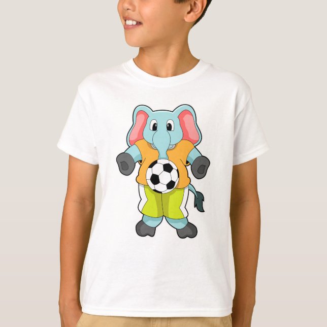 Elephant at Soccer Sports T-Shirt (Front)