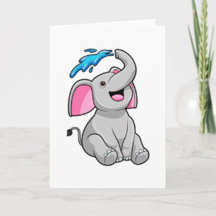 Elephant at Splash with Water Card
