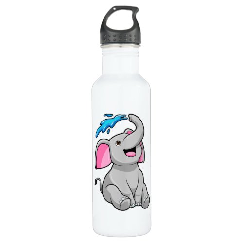 Elephant at Splash with Water Stainless Steel Water Bottle