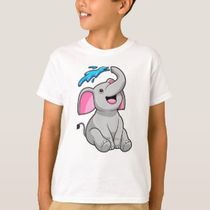 Elephant at Splash with Water T-Shirt