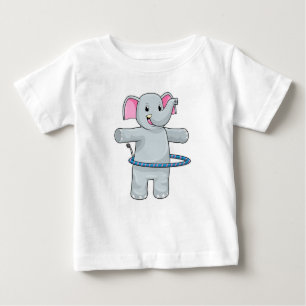 Elephant at Sports with Fitness tires Baby T-Shirt