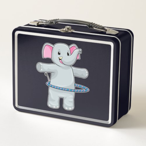 Elephant at Sports with Fitness tires Metal Lunch Box