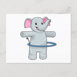 Elephant at Sports with Fitness tires Postcard