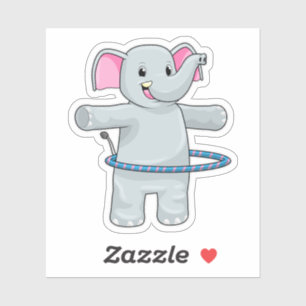 Elephant at Sports with Fitness tires Sticker