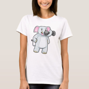 Elephant at Strenght training with Dumbbell T-Shirt
