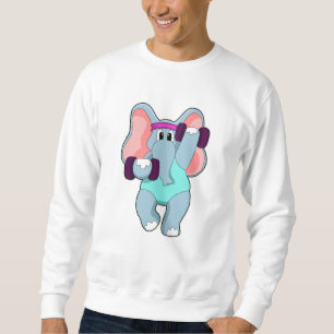 Elephant at Strength training with Dumbbells Sweatshirt