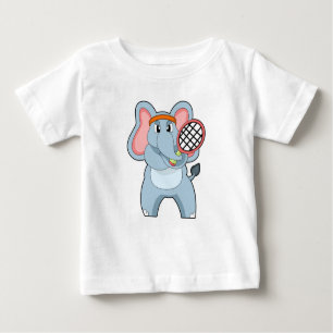 Elephant at Tennis with Tennis racket Baby T-Shirt