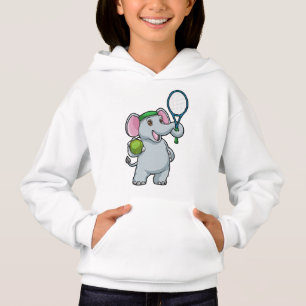 Elephant at Tennis with Tennis racket Hoodie