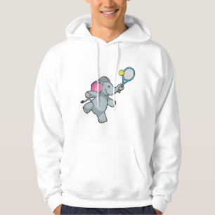 Elephant at Tennis with Tennis racket Hoodie
