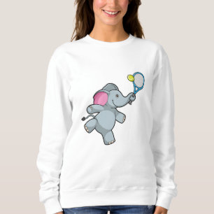 Elephant at Tennis with Tennis racket Sweatshirt