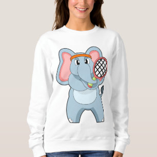 Elephant at Tennis with Tennis racket Sweatshirt