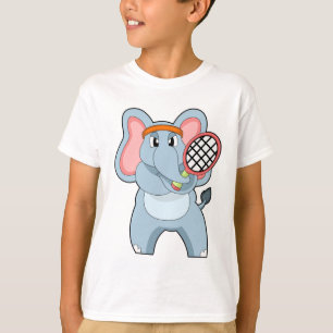 Elephant at Tennis with Tennis racket T-Shirt