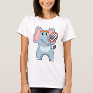 Elephant at Tennis with Tennis racket T-Shirt