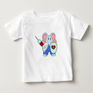 Elephant at Vaccination with Syringe Baby T-Shirt