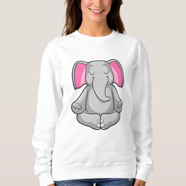 Elephant at Yoga in Cross-legged Sweatshirt (Front)