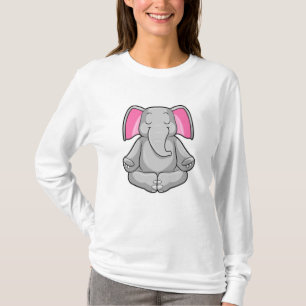 Elephant at Yoga in Cross-legged T-Shirt
