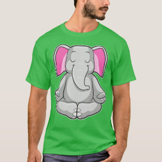 Elephant at Yoga in Crosslegged T-Shirt
