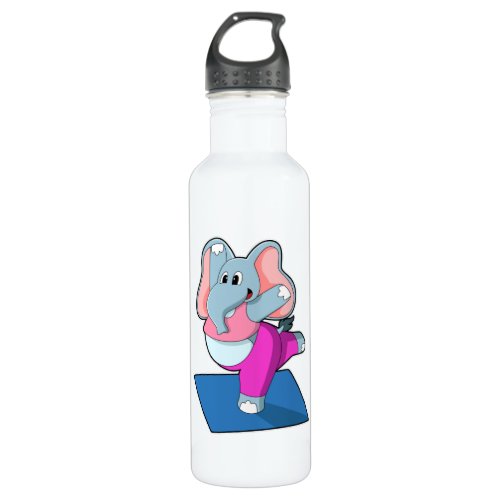 Elephant at Yoga Stretching exercises in Standing Stainless Steel Water Bottle