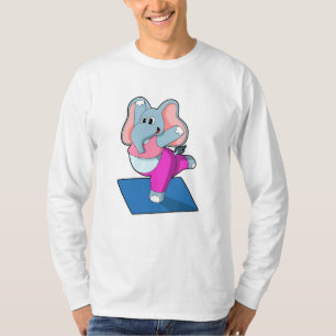 Elephant at Yoga Stretching exercises in Standing T-Shirt