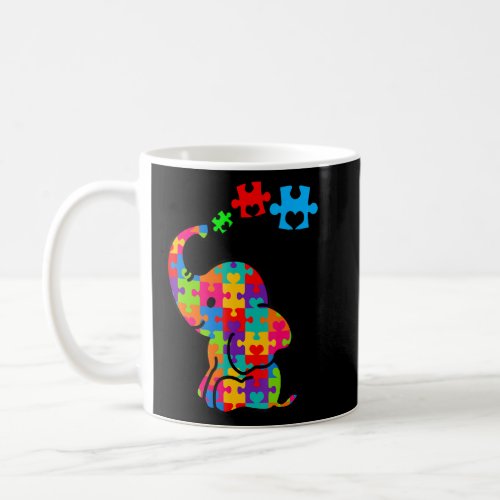 Elephant Autism Cute Elephant Puzzle Piece Autism  Coffee Mug