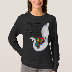 Elephant Autism Mom And She Loved Herself Boys Aut T-Shirt