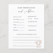 Elephant Baby Advice and Predictions Card