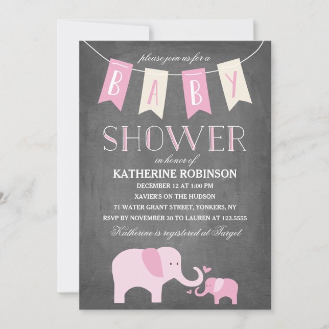 Elephant Baby | Baby Shower Invitation (Front)