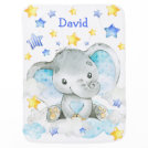 Elephant Baby Blanket Stars Cute Baby Blue Custom Elephant Baby Blanket Stars Cute Baby Blue Custom