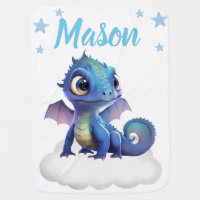 Elephant Baby Blankets Star Blue Name