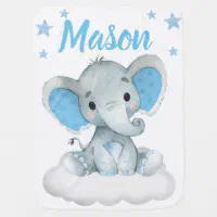 Personalized Birth Stat Elephant for Baby high quality Boy Nursery Pillow & Blanket Set, New Baby Shower Gift, Newborn Personalized Gift Set