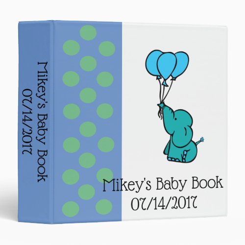 Elephant Baby Book 3 Ring Binder