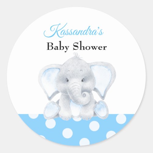 Elephant Baby Boy Baby Shower Envelope Seal