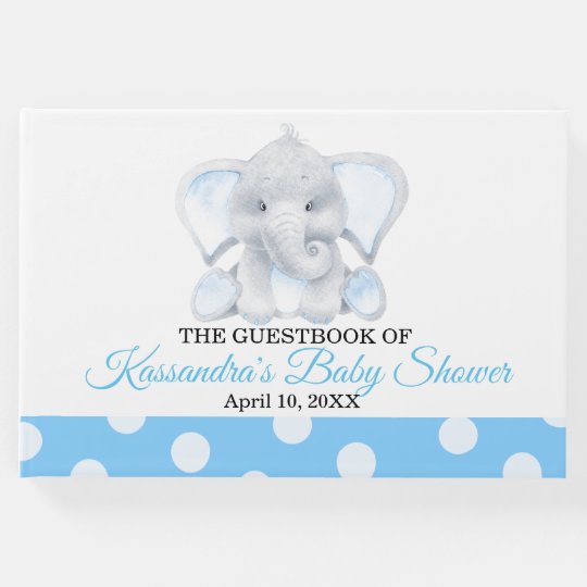 Elephant Baby Boy Baby Shower Guest Book