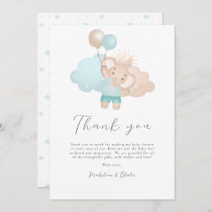 Elephant Baby Boy Baby Shower Thank You Card