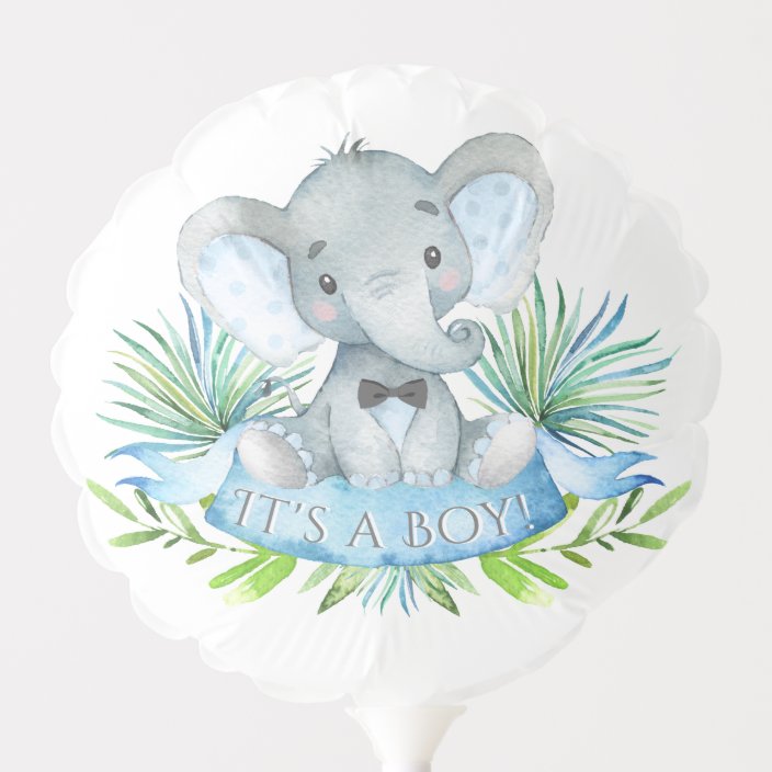 Elephant Baby Boy Shower Balloon Zazzle