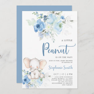 Elephant Baby Boy Shower invitation