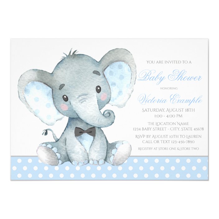 baby boy elephant invitations