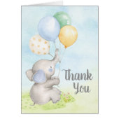 Elephant Baby Boy Shower Thank You Cards (Front)