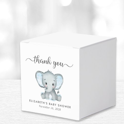 Elephant Baby Boy Shower Thank You Favor Boxes