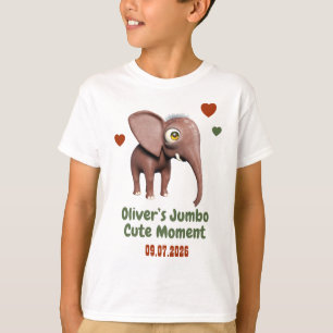 Elephant Baby Custom Name Date Cute Moment T-Shirt