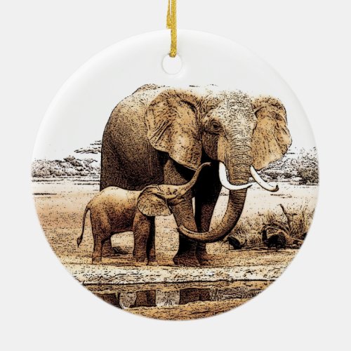 Elephant  Baby Elephant Christmas Ornament