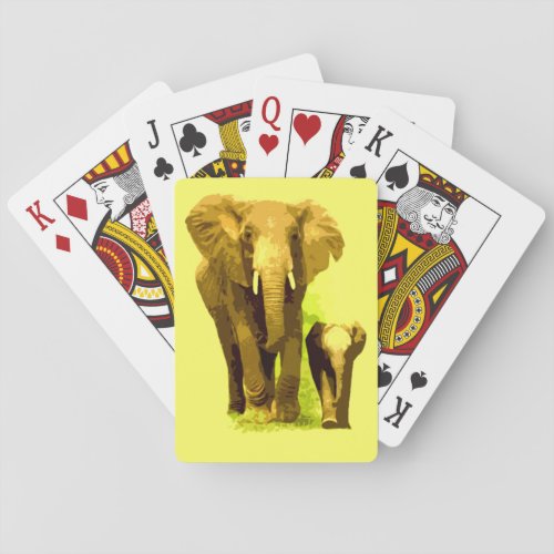 Elephant  Baby Elephant Poker Cards